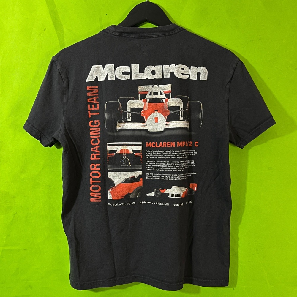McLaren Formula 1 Team MP4/2 C Racing Graphic T-Shirt Black XS Mens Womens
